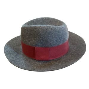 Pacsun 100% Wool Fedora Hat with Grosgrain Bow Gray One Size